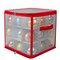 Northlight Transparent Zip Up Christmas Storage Box - 12" - Holds 27 Ornaments - Red and Clear